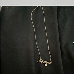 Gold Aquarius Necklace with Diamond Accent